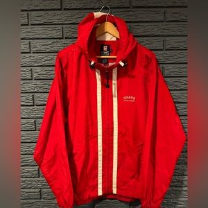 VINTAGE 90s Ralph Lauren Chaps Jacket Mens Medium Red Long Sleeve Windbreaker